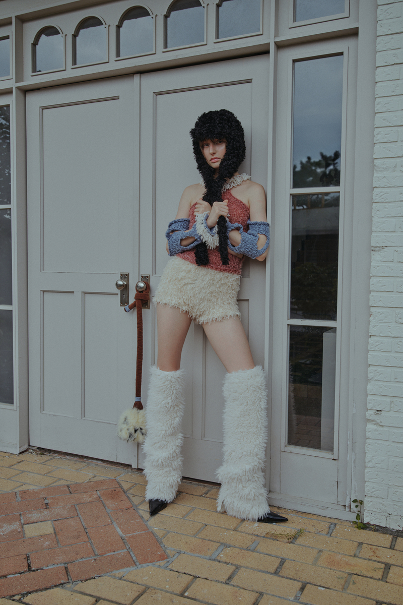 ノットイヤーフラップハット（ファーリーブラック） | POESIE DAME | HANA(ハナ) #2