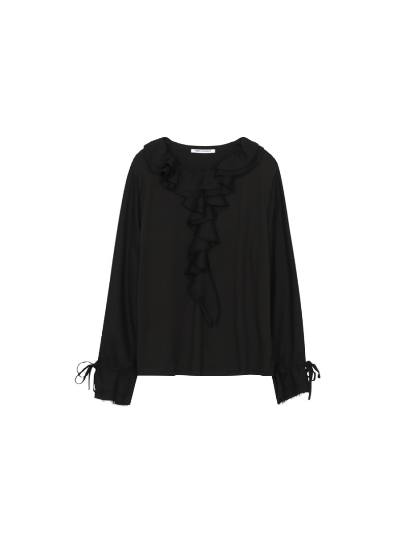 シャーリングフリンジブラウス（ブラック） | THREE TO EIGHTY | HANA(ハナ) #2