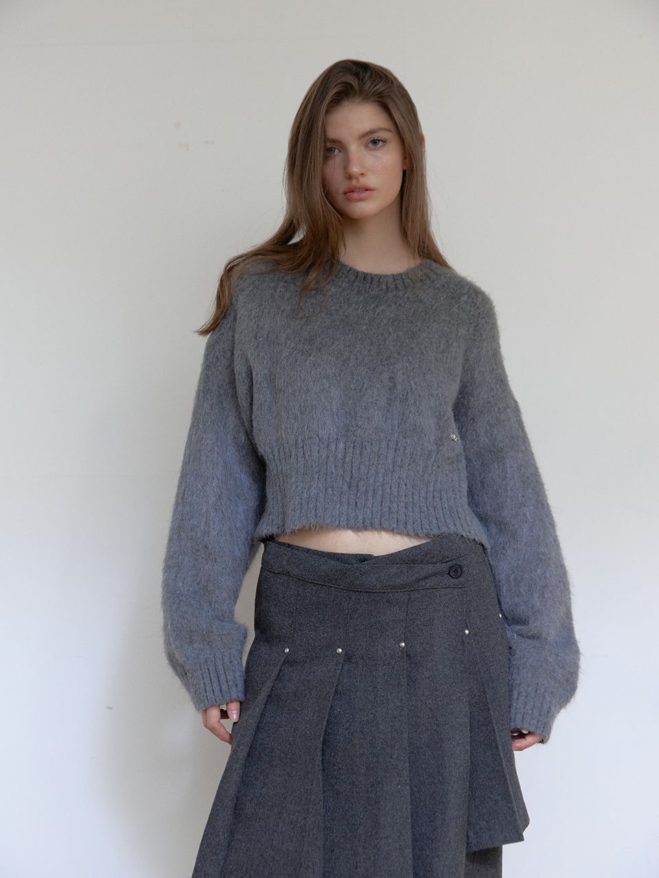 ウールリベットプリーツラップスカート（チャコール） | ASURA | HANA(ハナ) #7