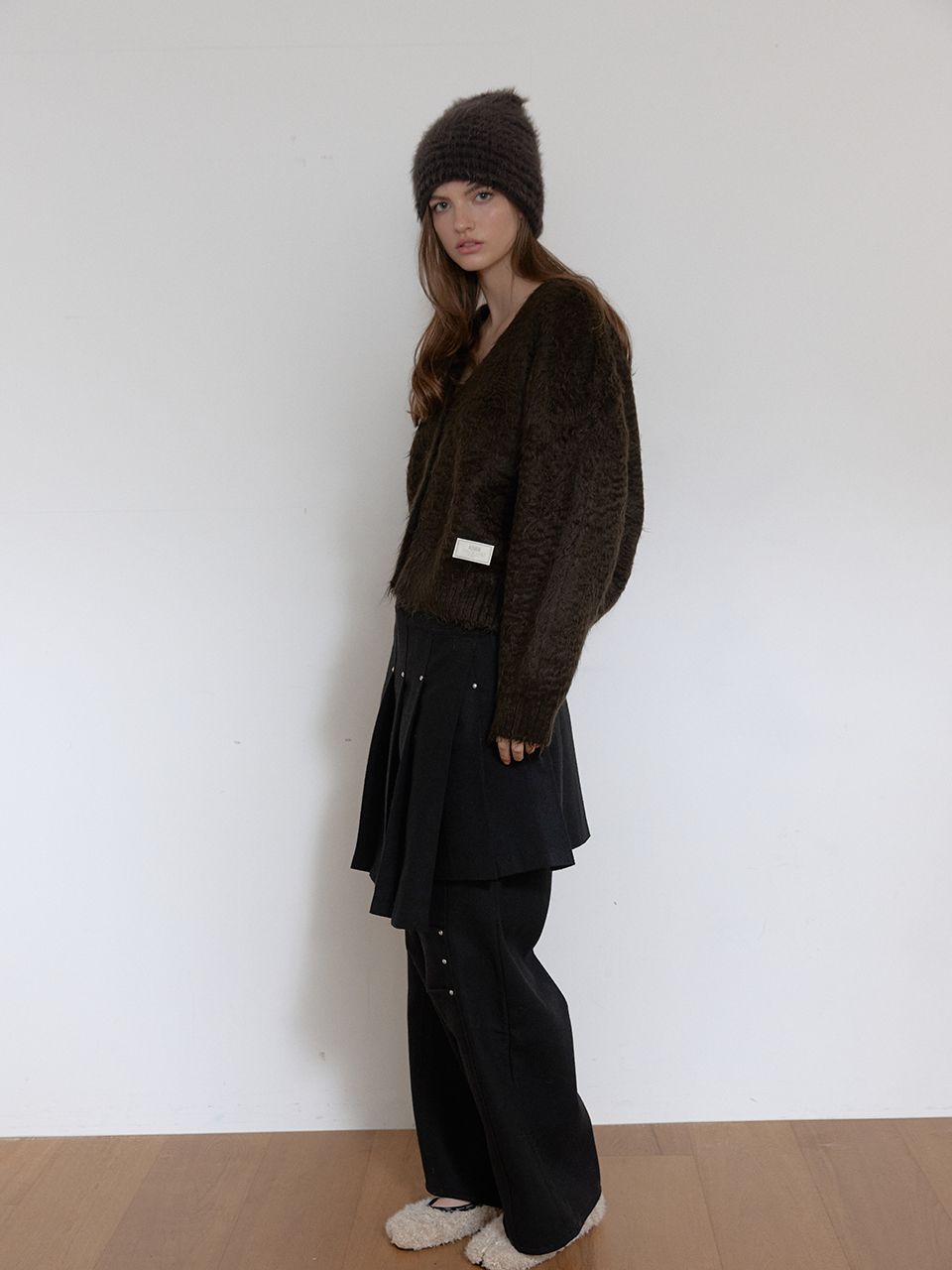 ウールリベットプリーツラップスカート（ブラック） | ASURA | HANA(ハナ) #10