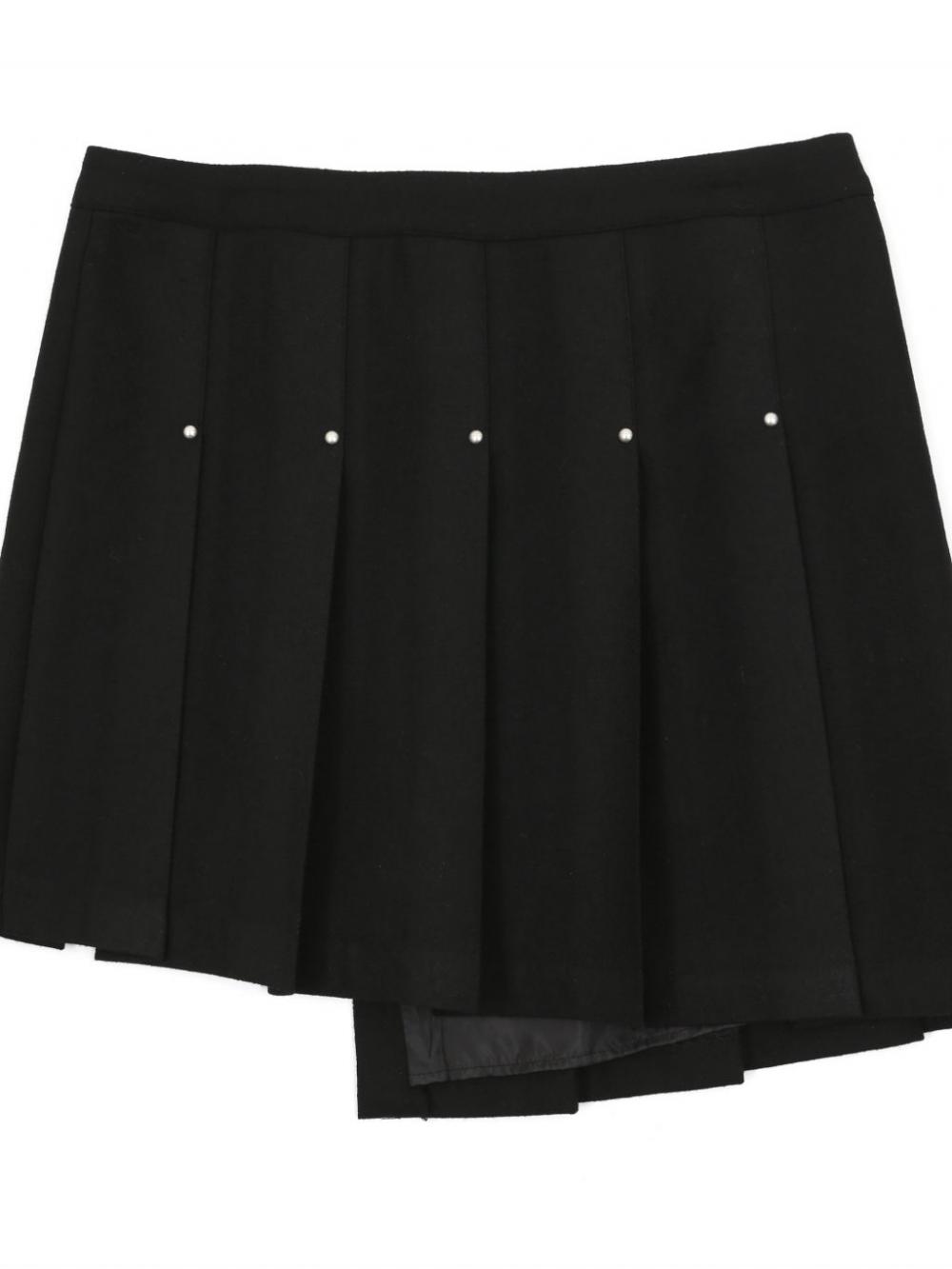 ウールリベットプリーツラップスカート（ブラック） | ASURA | HANA(ハナ) #14