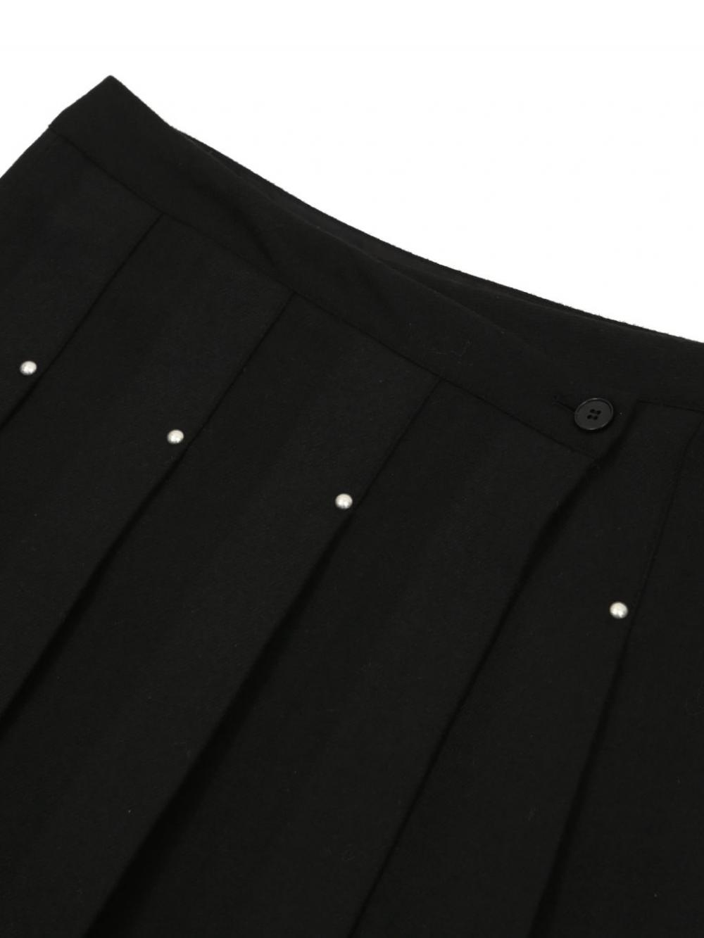 ウールリベットプリーツラップスカート（ブラック） | ASURA | HANA(ハナ) #18