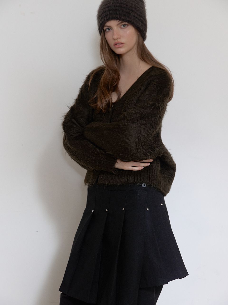 ウールリベットプリーツラップスカート（ブラック） | ASURA | HANA(ハナ) #12