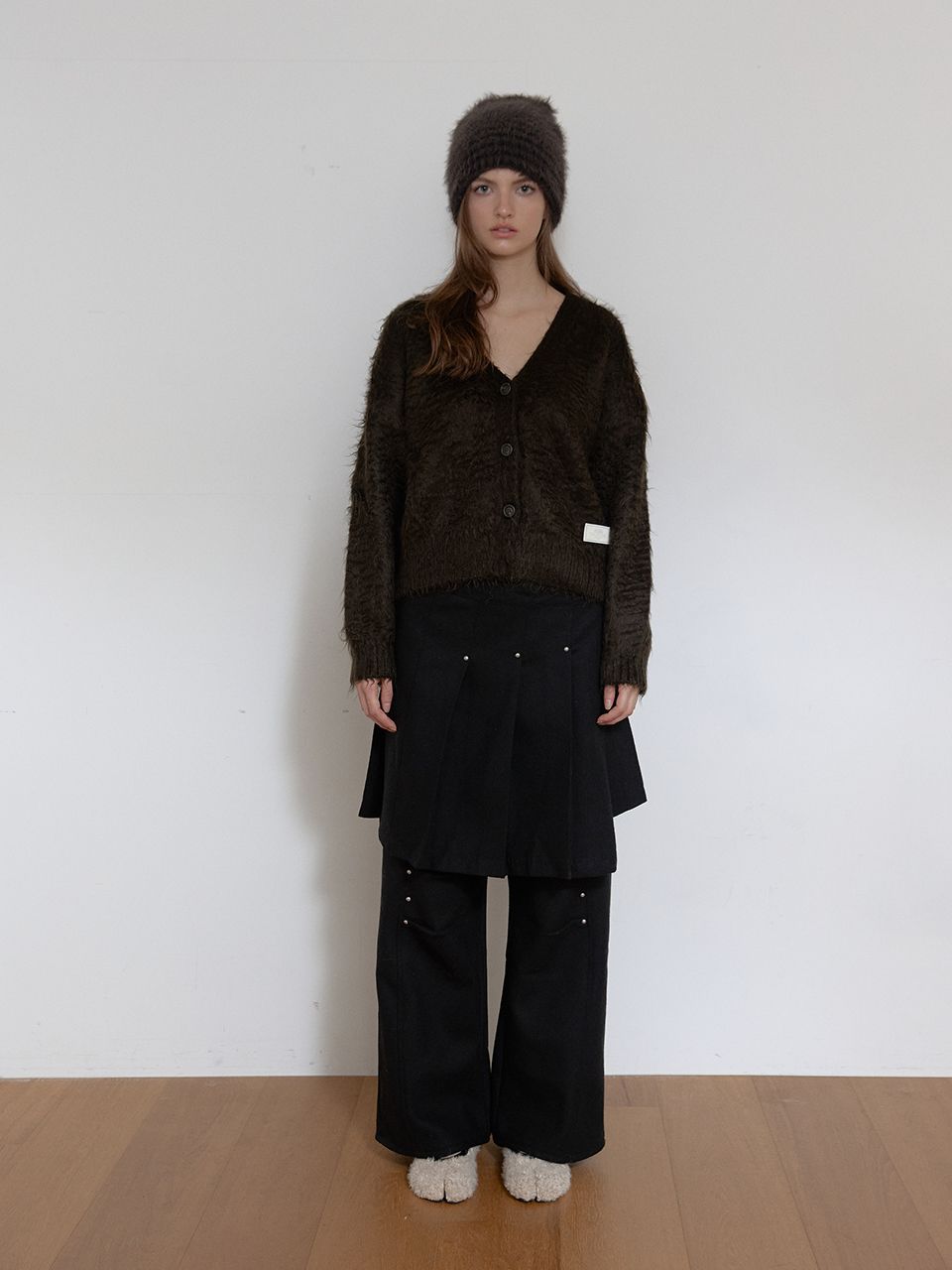 ウールリベットプリーツラップスカート（ブラック） | ASURA | HANA(ハナ) #7