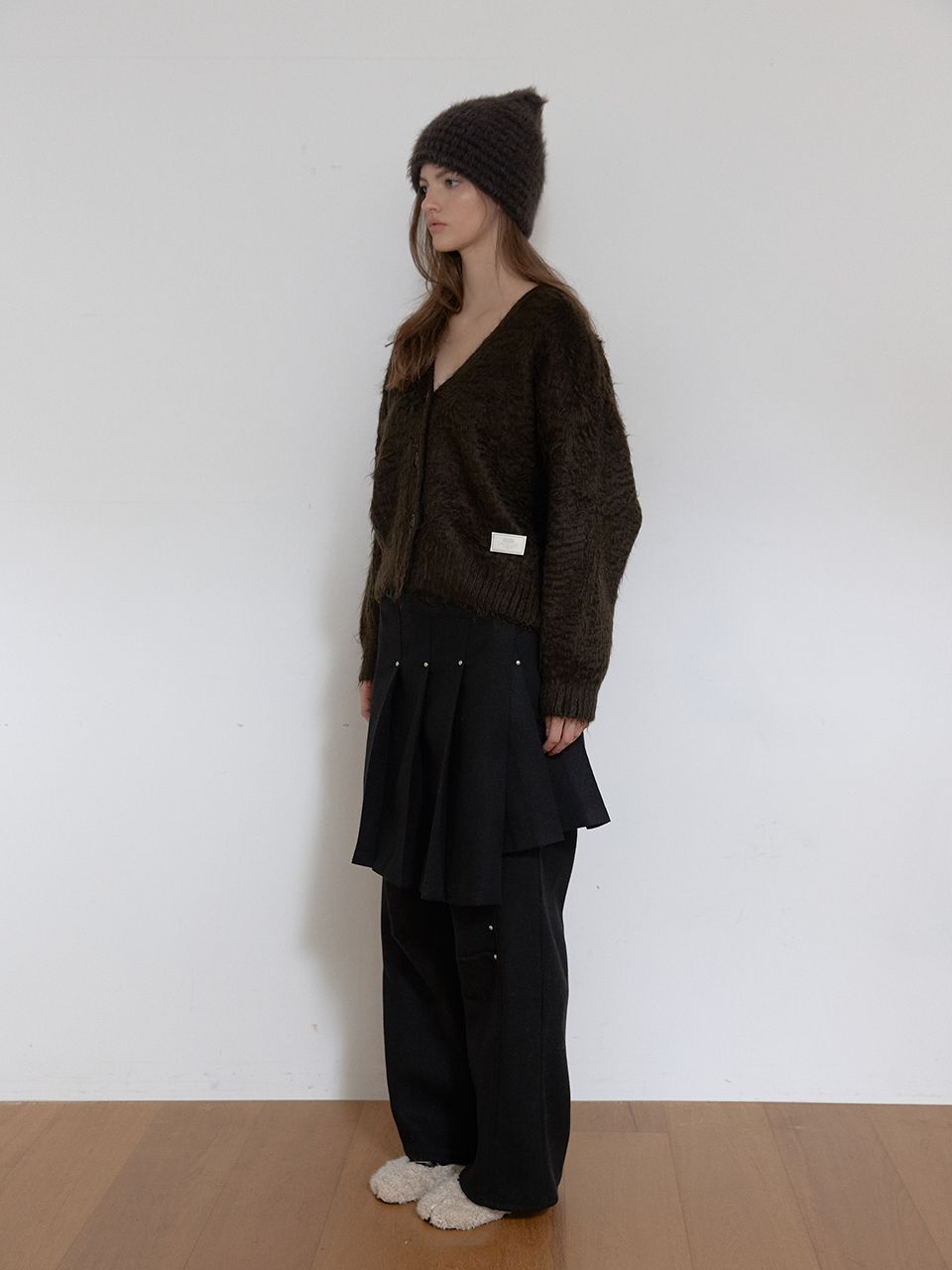 ウールリベットプリーツラップスカート（ブラック） | ASURA | HANA(ハナ) #8