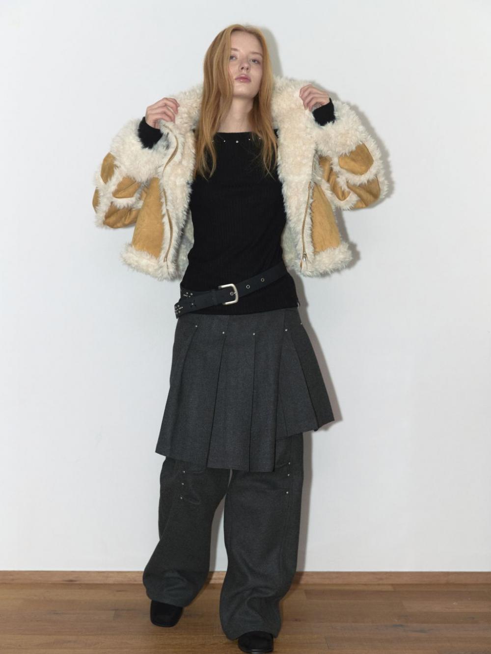 ウールリベットパンツ（チャコール） | ASURA | HANA(ハナ) #3