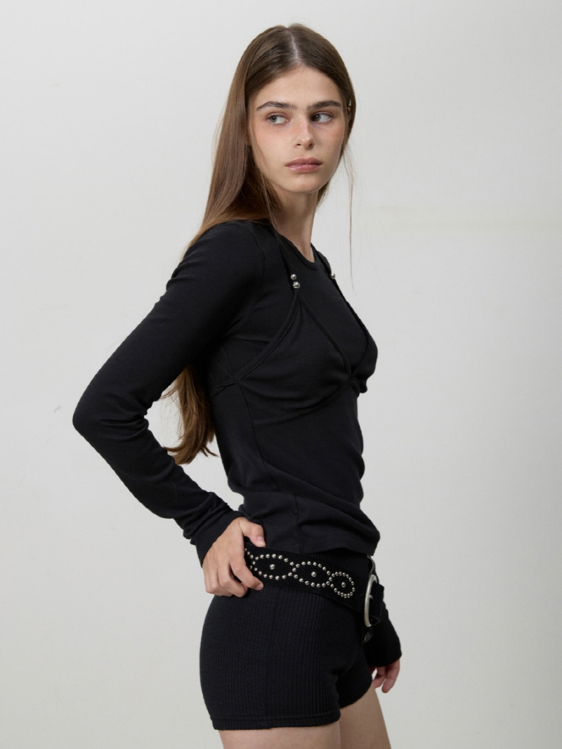 ビーディブラレイヤー ロングスリーブTシャツ （ブラック） | THREE TO EIGHTY | HANA(ハナ) #10