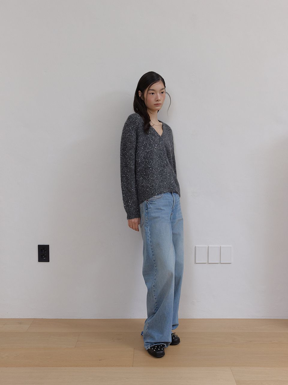 トゥインクルウールカーディガン (チャコール) | ASURA | HANA(ハナ) #2