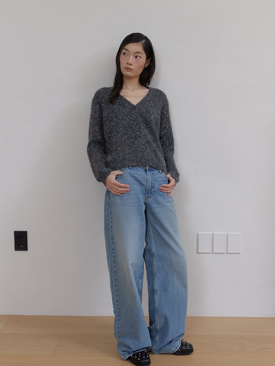 トゥインクルウールカーディガン (チャコール) | ASURA | HANA(ハナ) #3