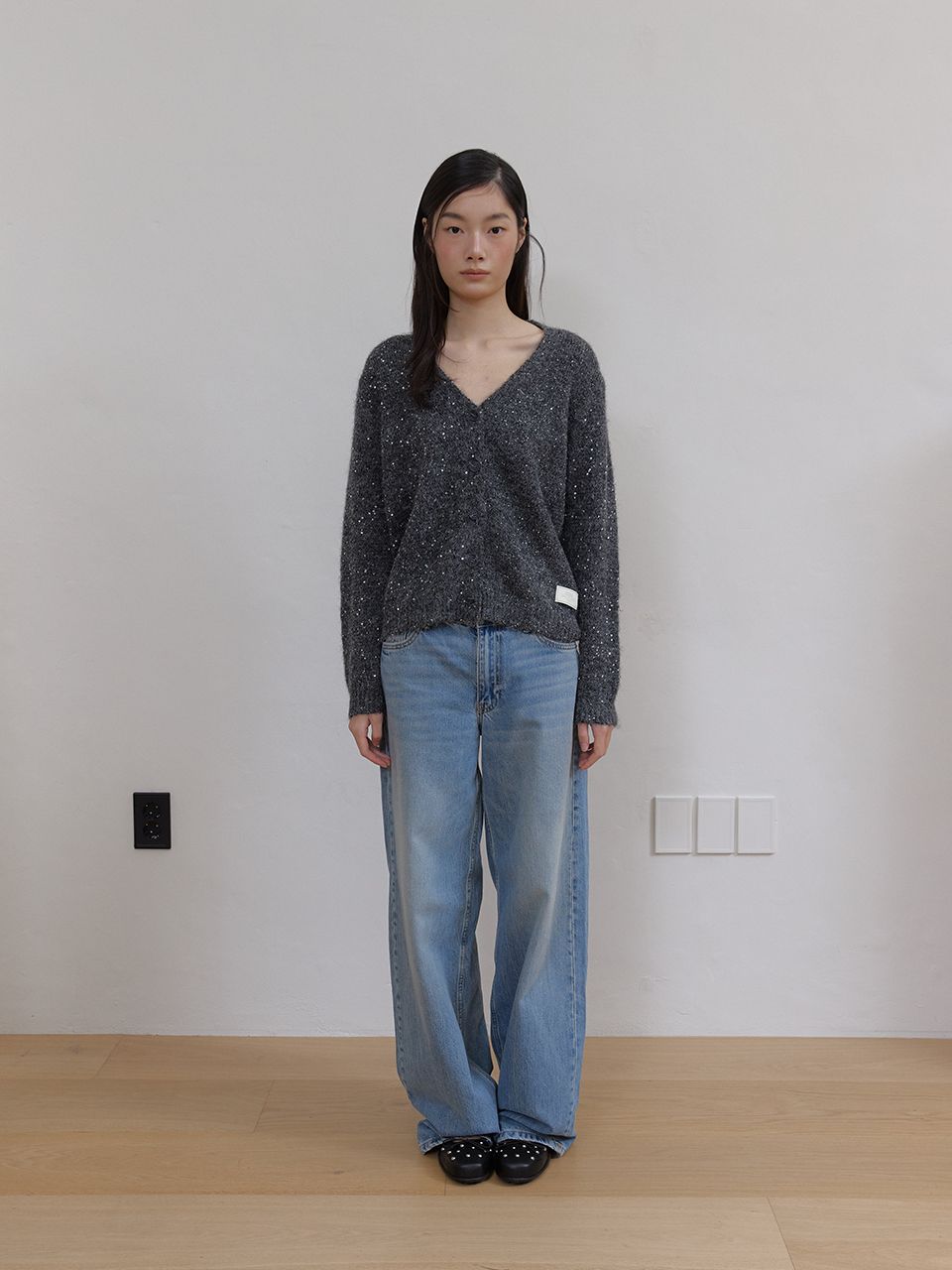 トゥインクルウールカーディガン (チャコール) | ASURA | HANA(ハナ) #12