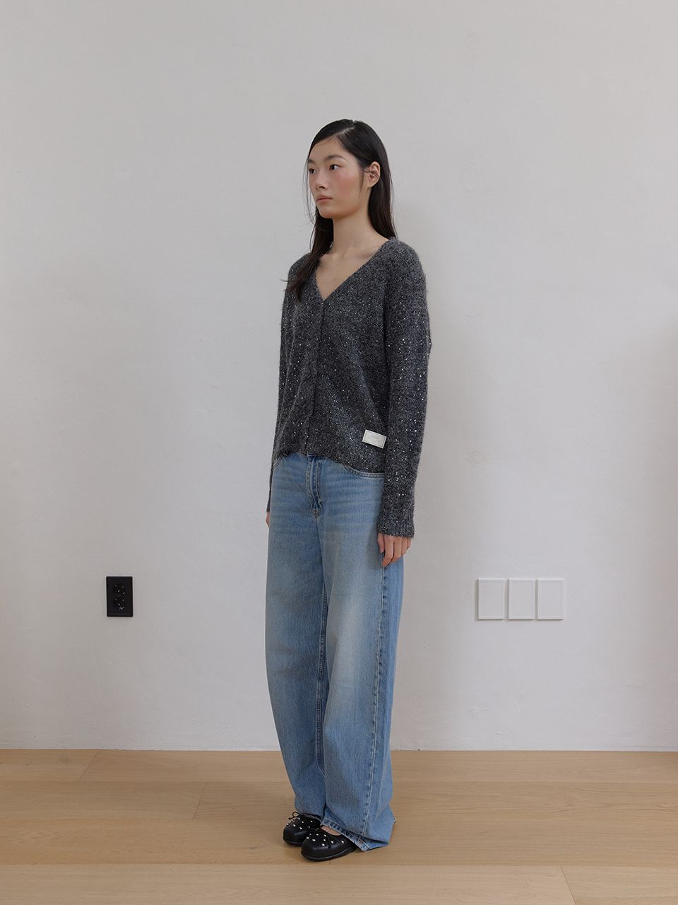 トゥインクルウールカーディガン (チャコール) | ASURA | HANA(ハナ) #13