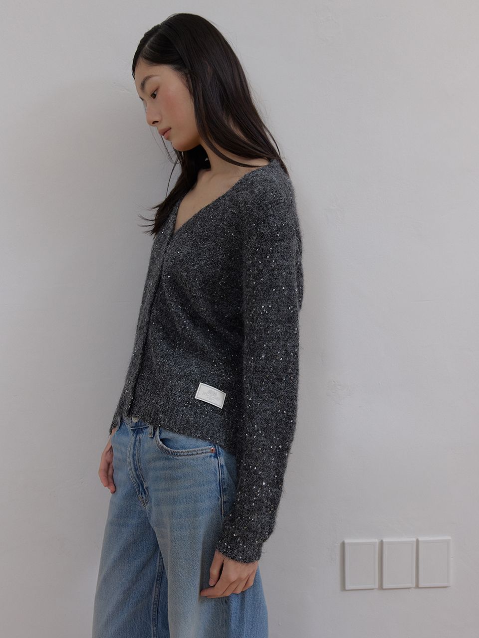 トゥインクルウールカーディガン (チャコール) | ASURA | HANA(ハナ) #4