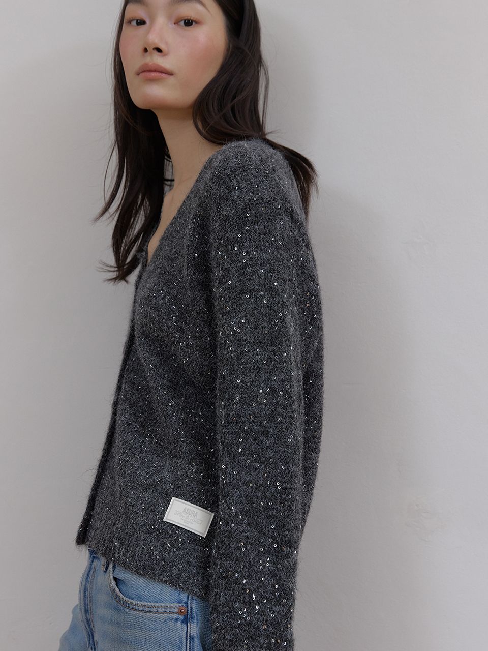 トゥインクルウールカーディガン (チャコール) | ASURA | HANA(ハナ) #5