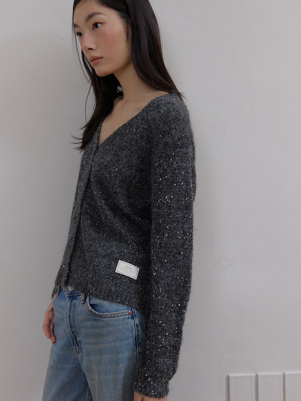 トゥインクルウールカーディガン (チャコール) | ASURA | HANA(ハナ) #6