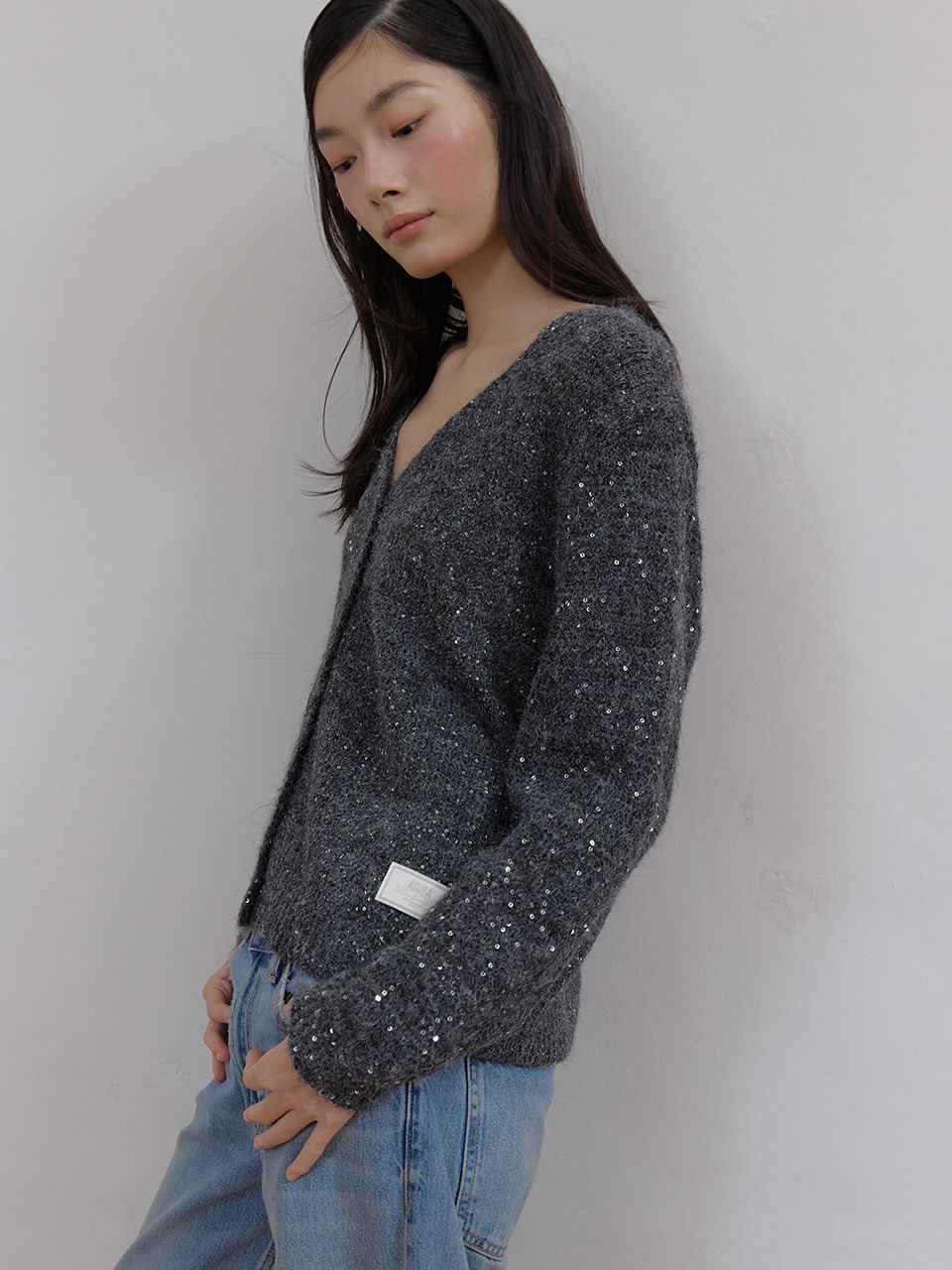 トゥインクルウールカーディガン (チャコール) | ASURA | HANA(ハナ) #7