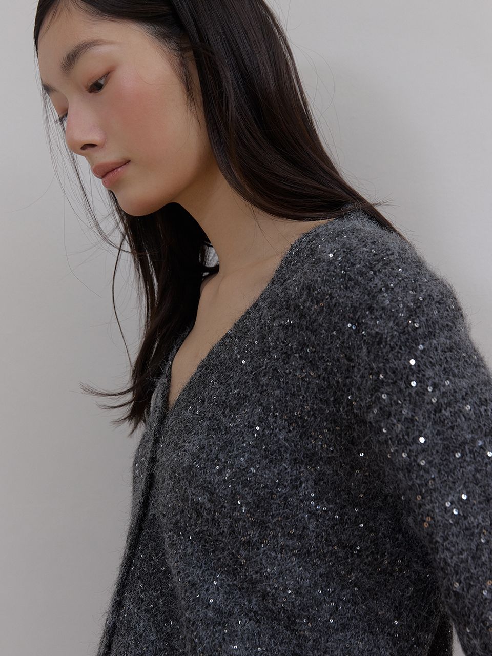 トゥインクルウールカーディガン (チャコール) | ASURA | HANA(ハナ) #8