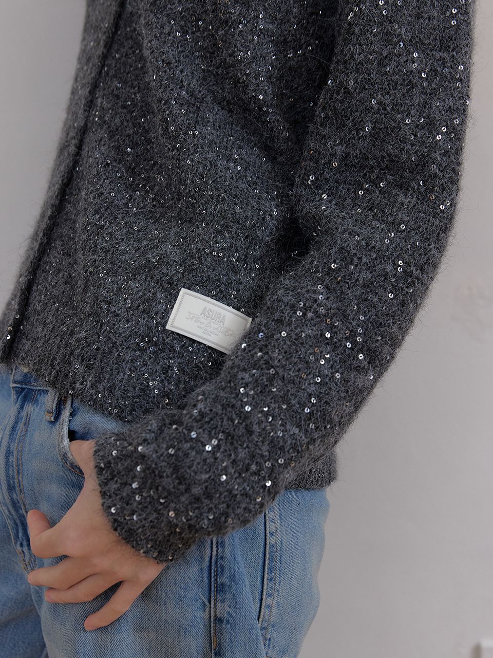トゥインクルウールカーディガン (チャコール) | ASURA | HANA(ハナ) #11