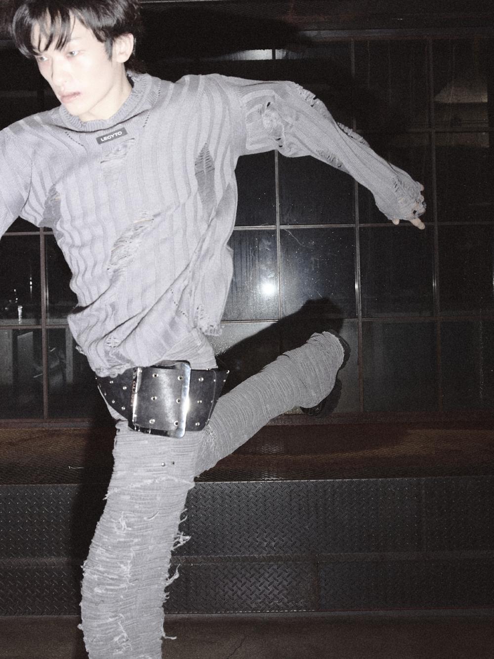 ディストレスト クラック ローライズパンツ_[グレー] | LECYTO | HANA(ハナ) #8