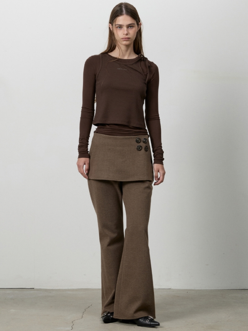 ノットストラップレイヤードTシャツ（ブラウン） | THREE TO EIGHTY | HANA(ハナ) #10