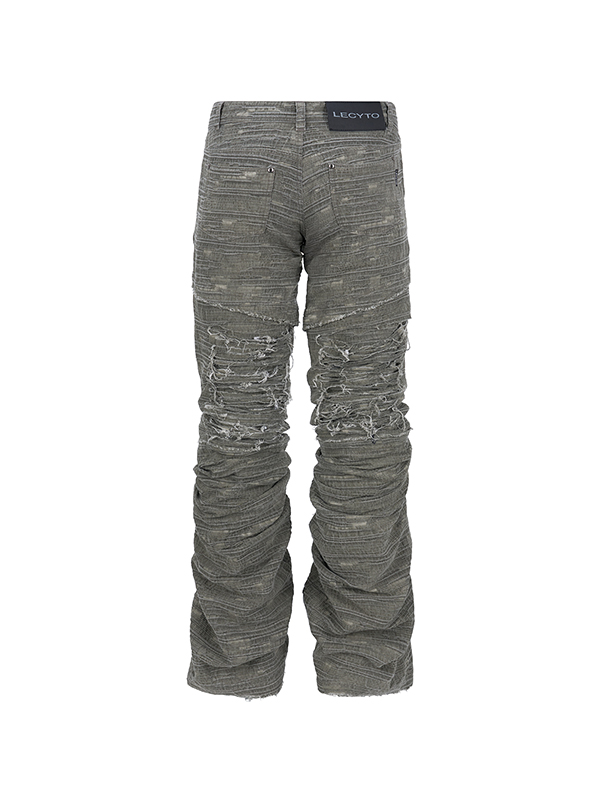 ディストレスト クラック ローライズパンツ_[カーキ] | LECYTO | HANA(ハナ) #2