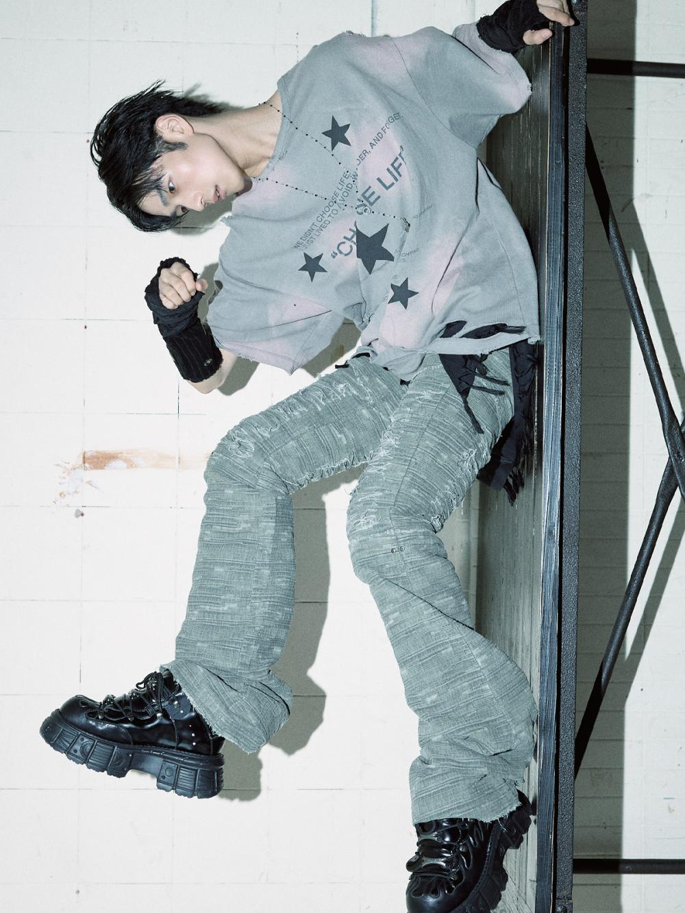 ディストレスト クラック ローライズパンツ_[カーキ] | LECYTO | HANA(ハナ) #4