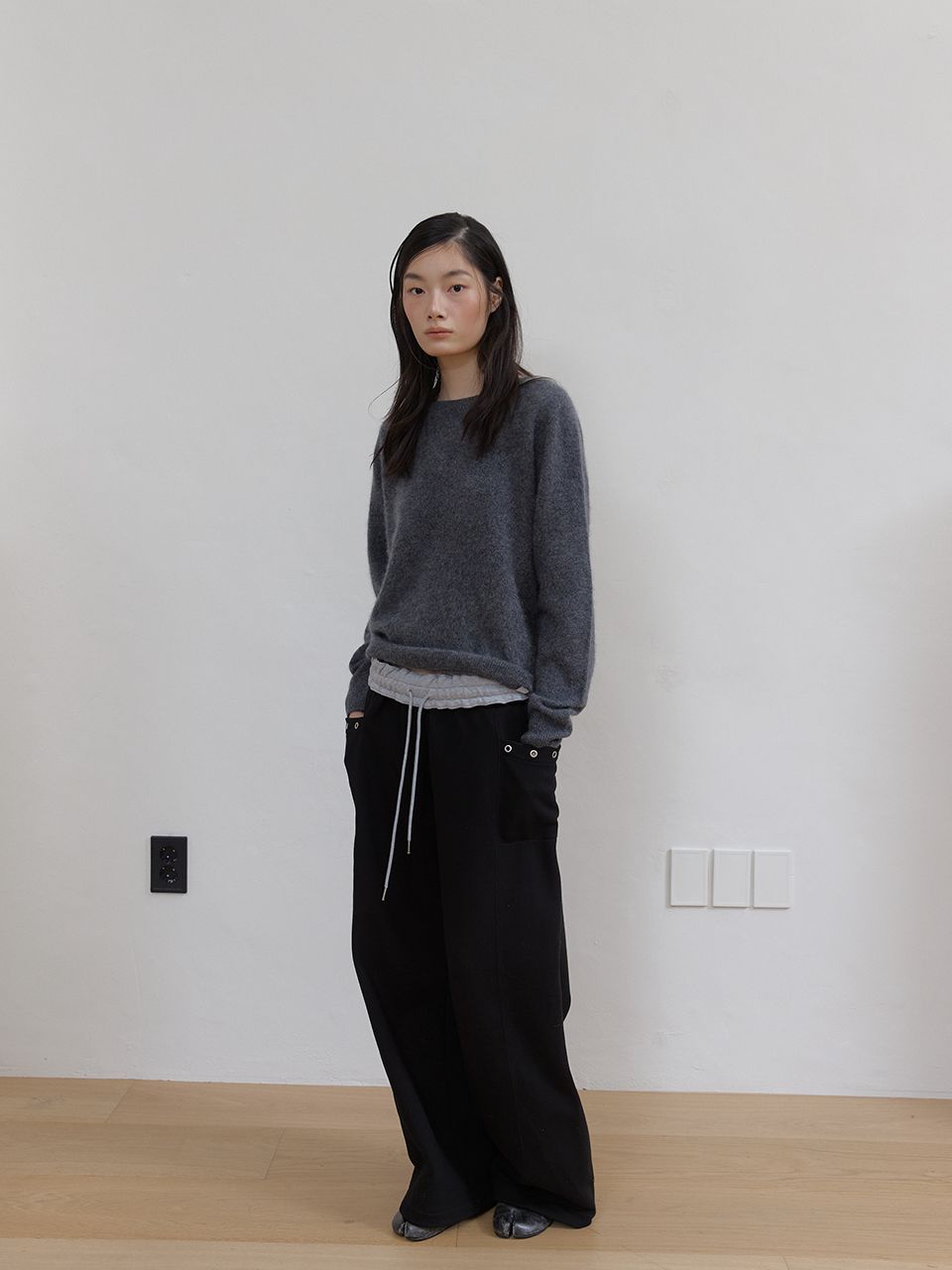 フリースカラーフリップスウェットパンツ (ブラック) | ASURA | HANA(ハナ) #3