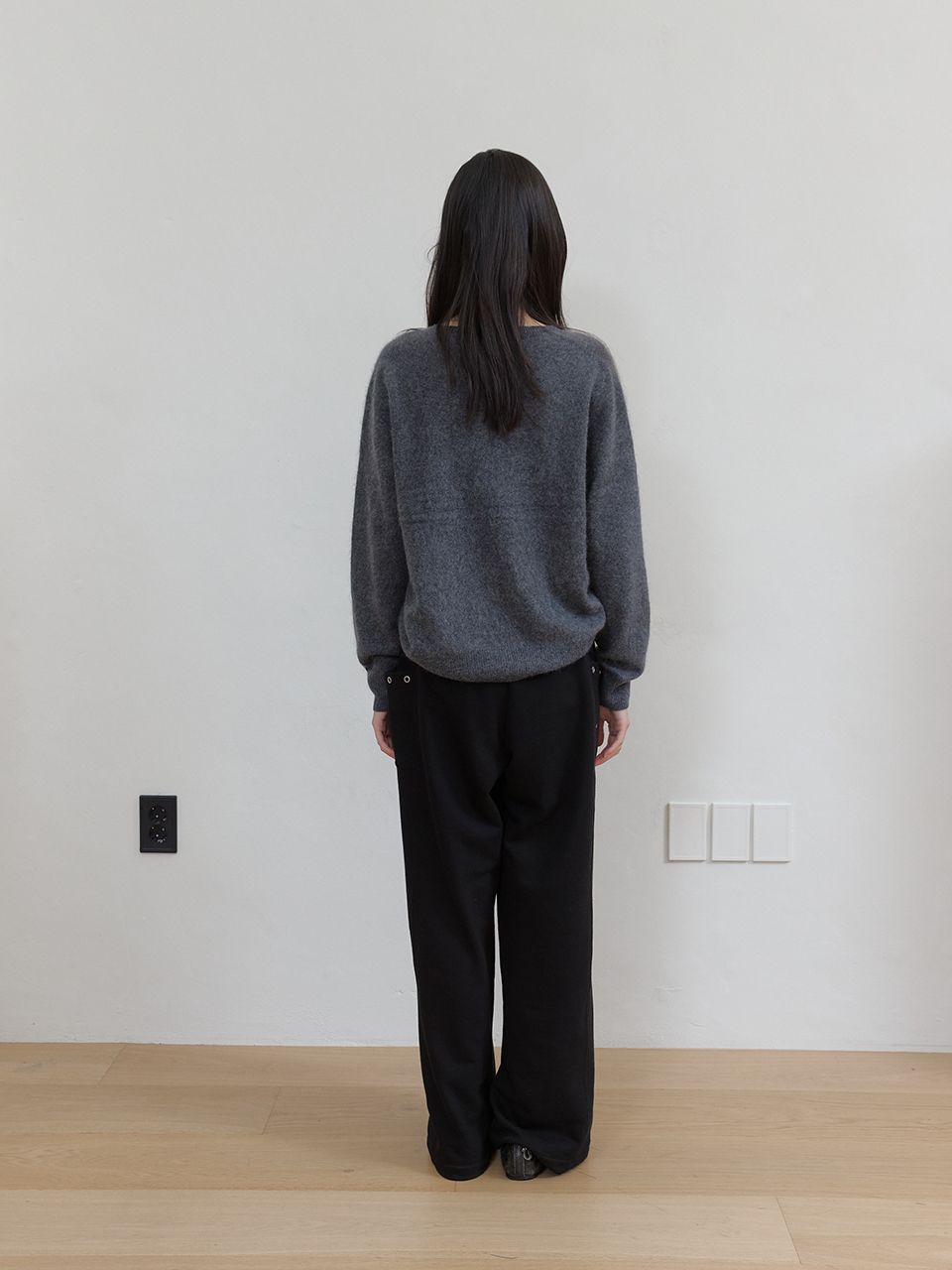 フリースカラーフリップスウェットパンツ (ブラック) | ASURA | HANA(ハナ) #12