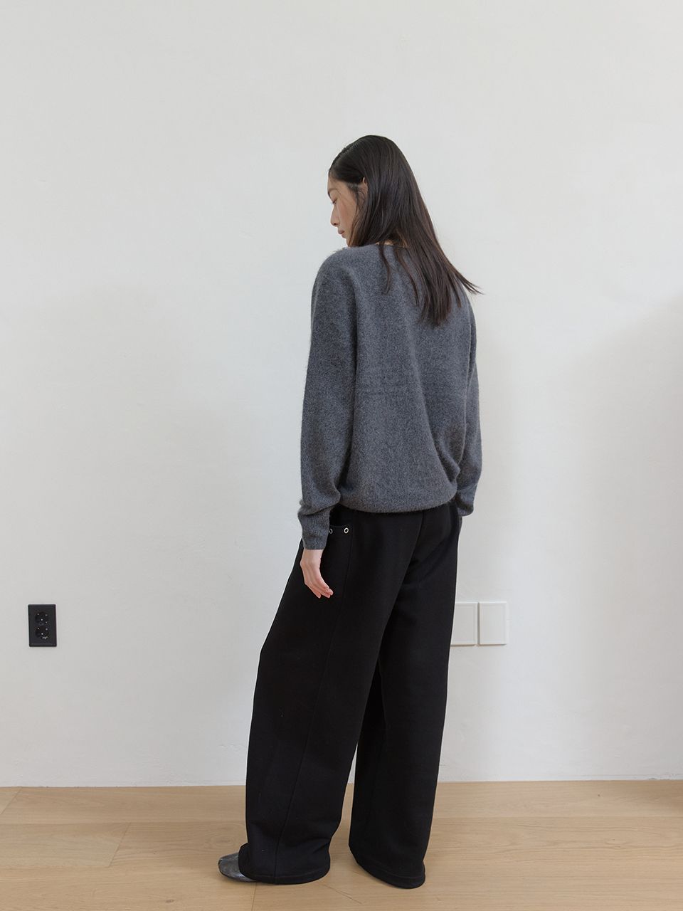 フリースカラーフリップスウェットパンツ (ブラック) | ASURA | HANA(ハナ) #4