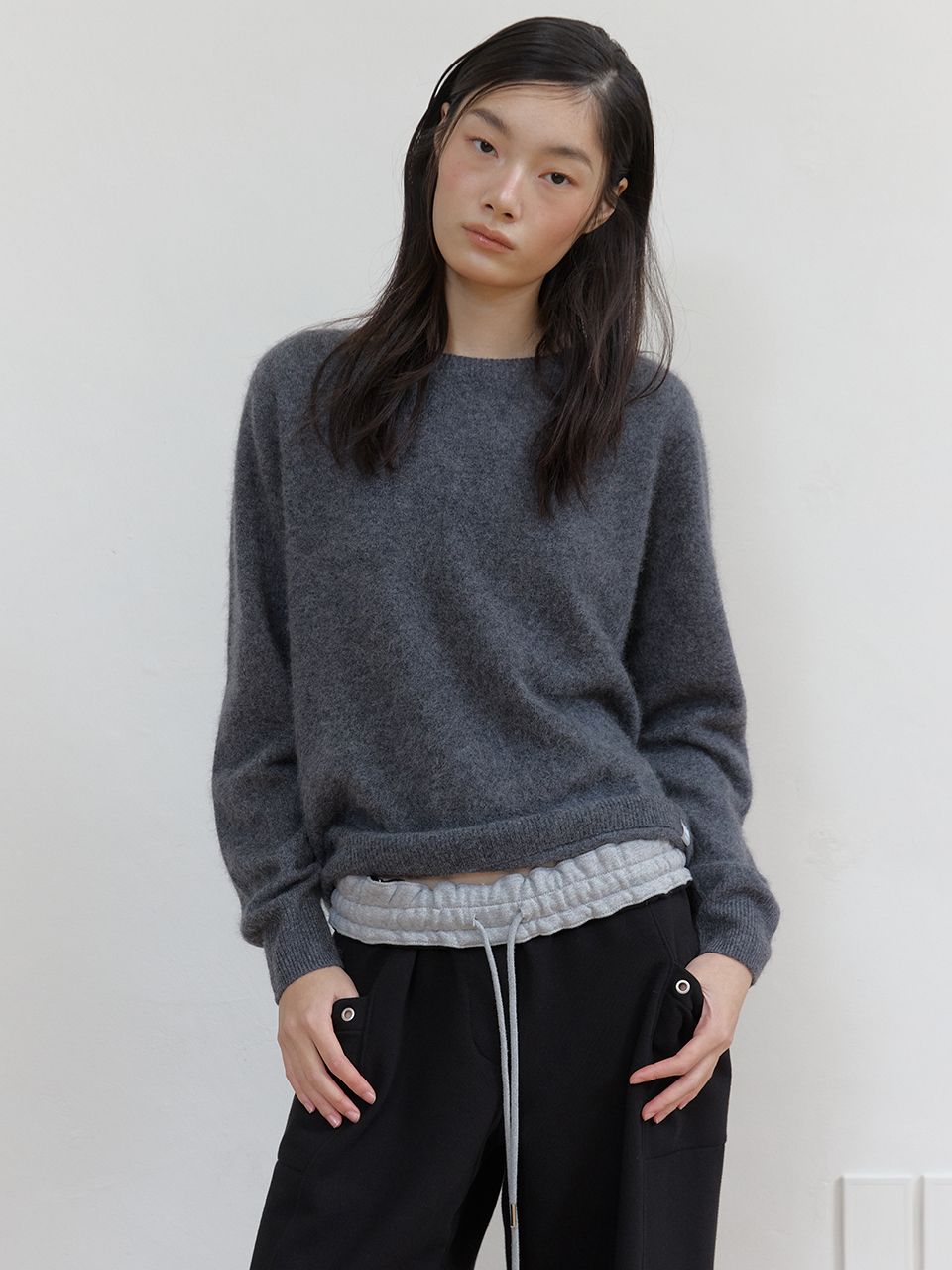 フリースカラーフリップスウェットパンツ (ブラック) | ASURA | HANA(ハナ) #7