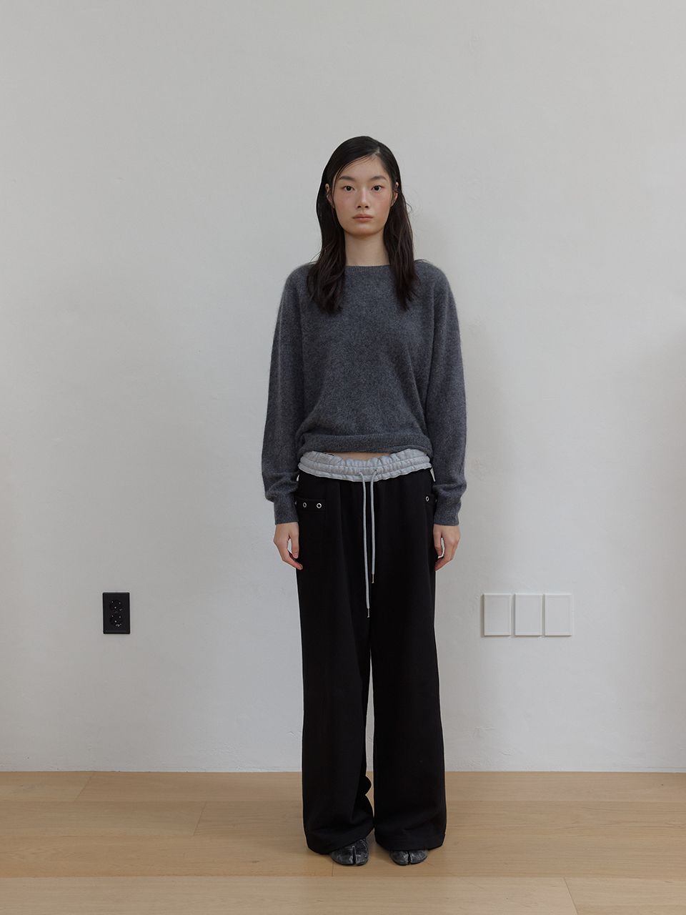 フリースカラーフリップスウェットパンツ (ブラック) | ASURA | HANA(ハナ) #10