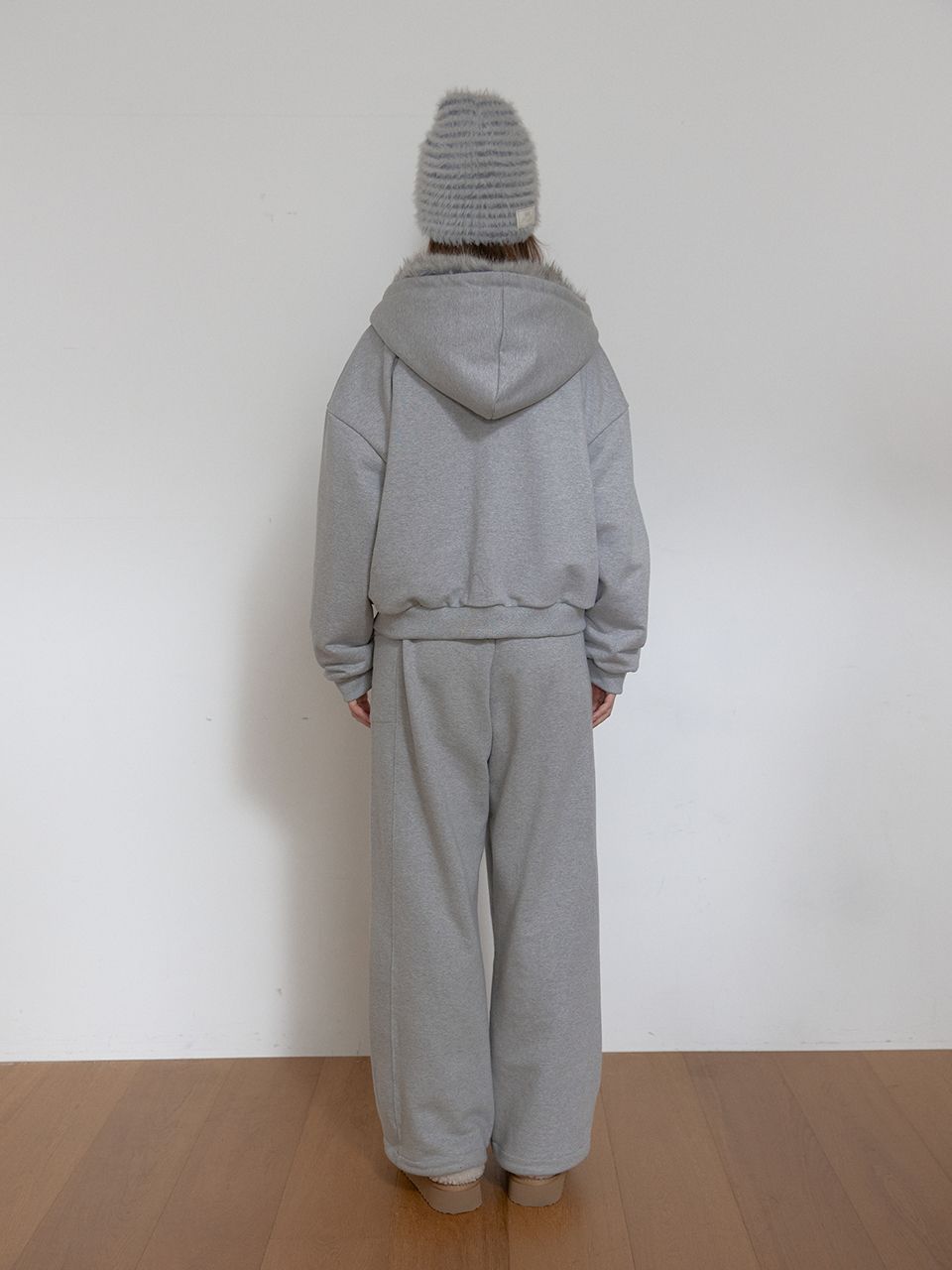 フリースカラーフリップスウェットパンツ (メランジグレー) | ASURA | HANA(ハナ) #12