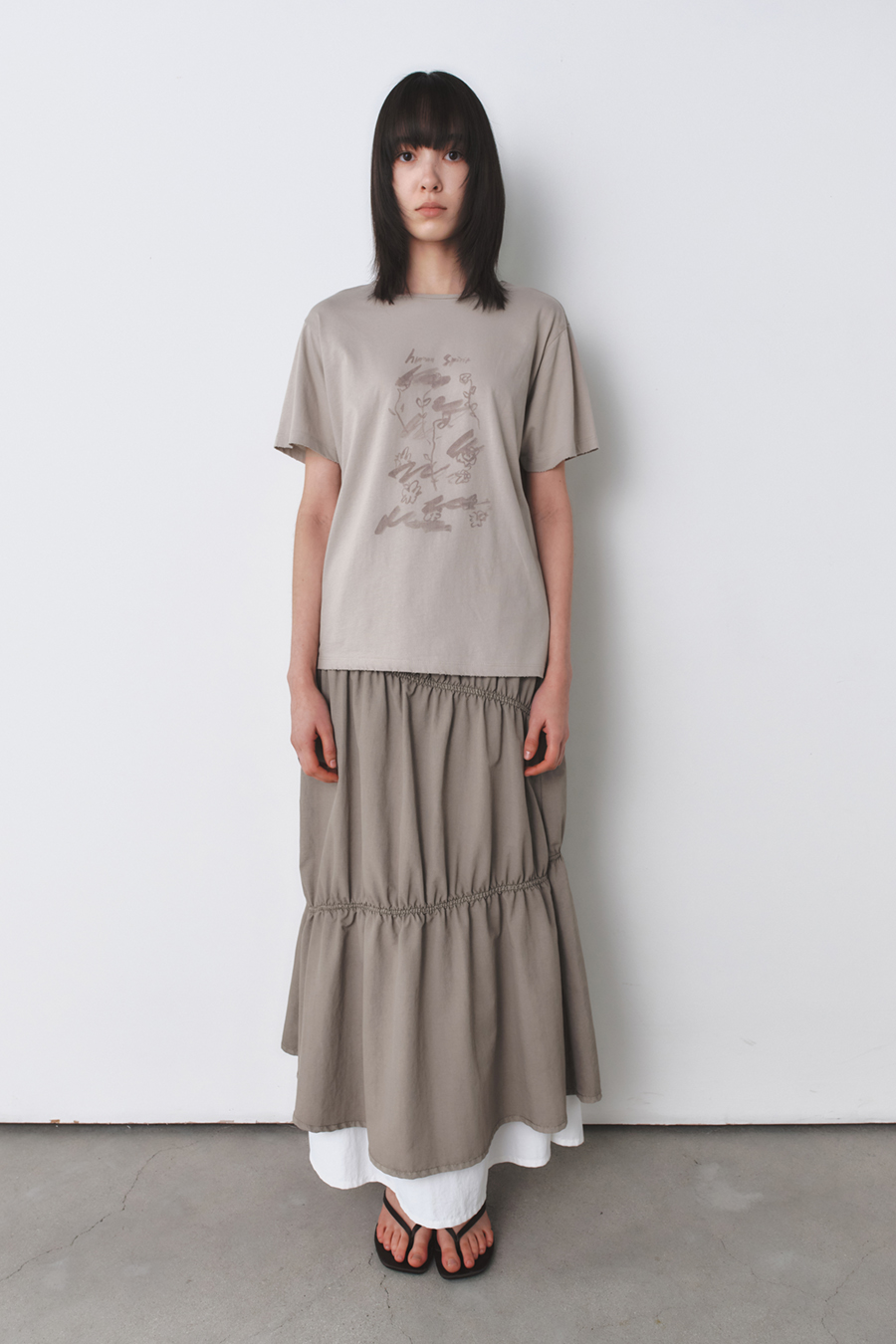 ヴィンテージ スケッチ Tシャツ ベージュ | INSILENCE | HANA(ハナ) #3