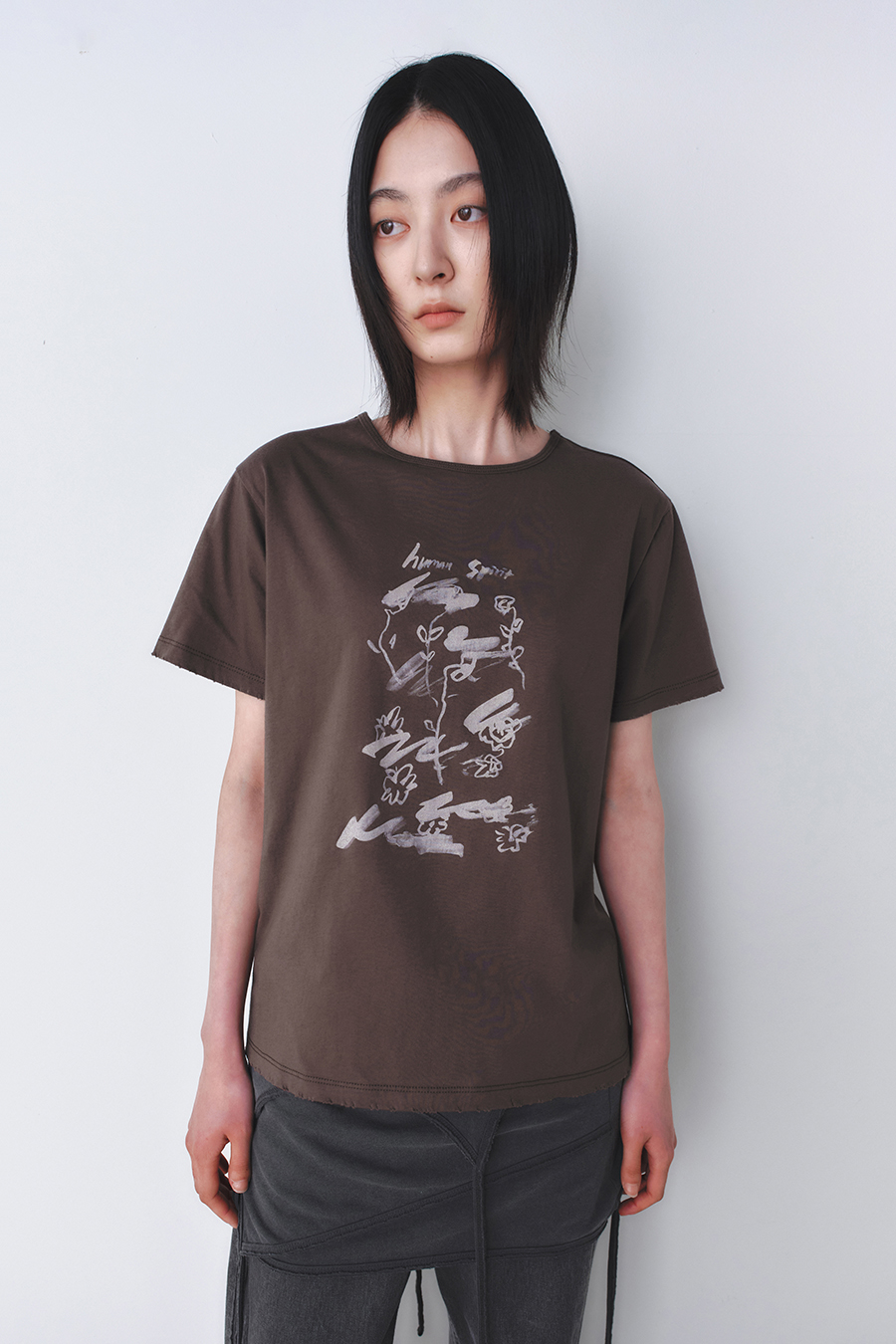 ヴィンテージ スケッチ Tシャツ ブラウン | INSILENCE | HANA(ハナ) #2