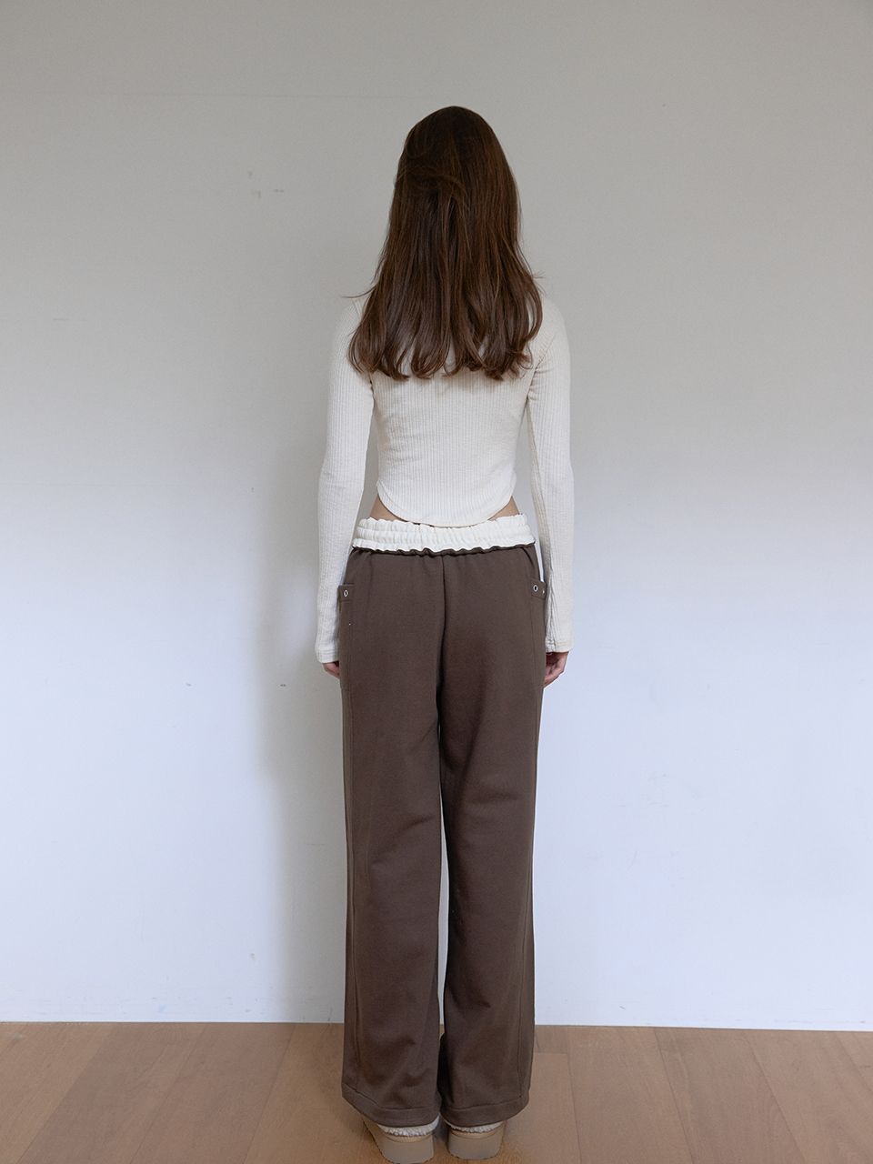 フリースカラーフリップスウェットパンツ (ブラウン) | ASURA | HANA(ハナ) #11