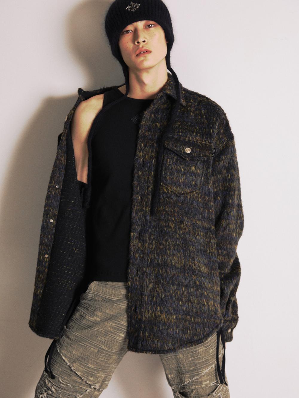 ヘアリー ウール オーバーシャ​​ツ ジャケット_[カーキ] | LECYTO | HANA(ハナ) #7