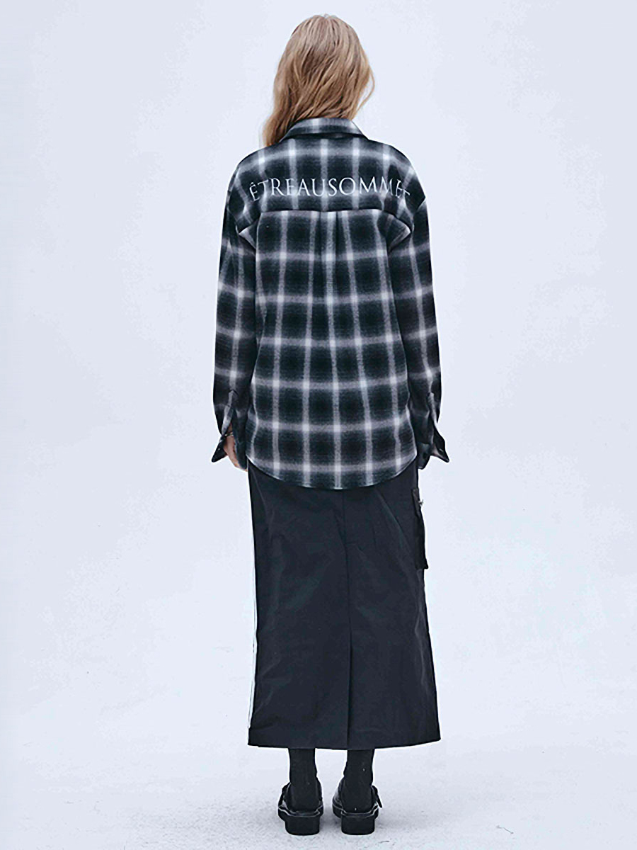 チェックオーバーフィットシャツ ブラックチェック | ETRE AU SOMMET | HANA(ハナ) #8