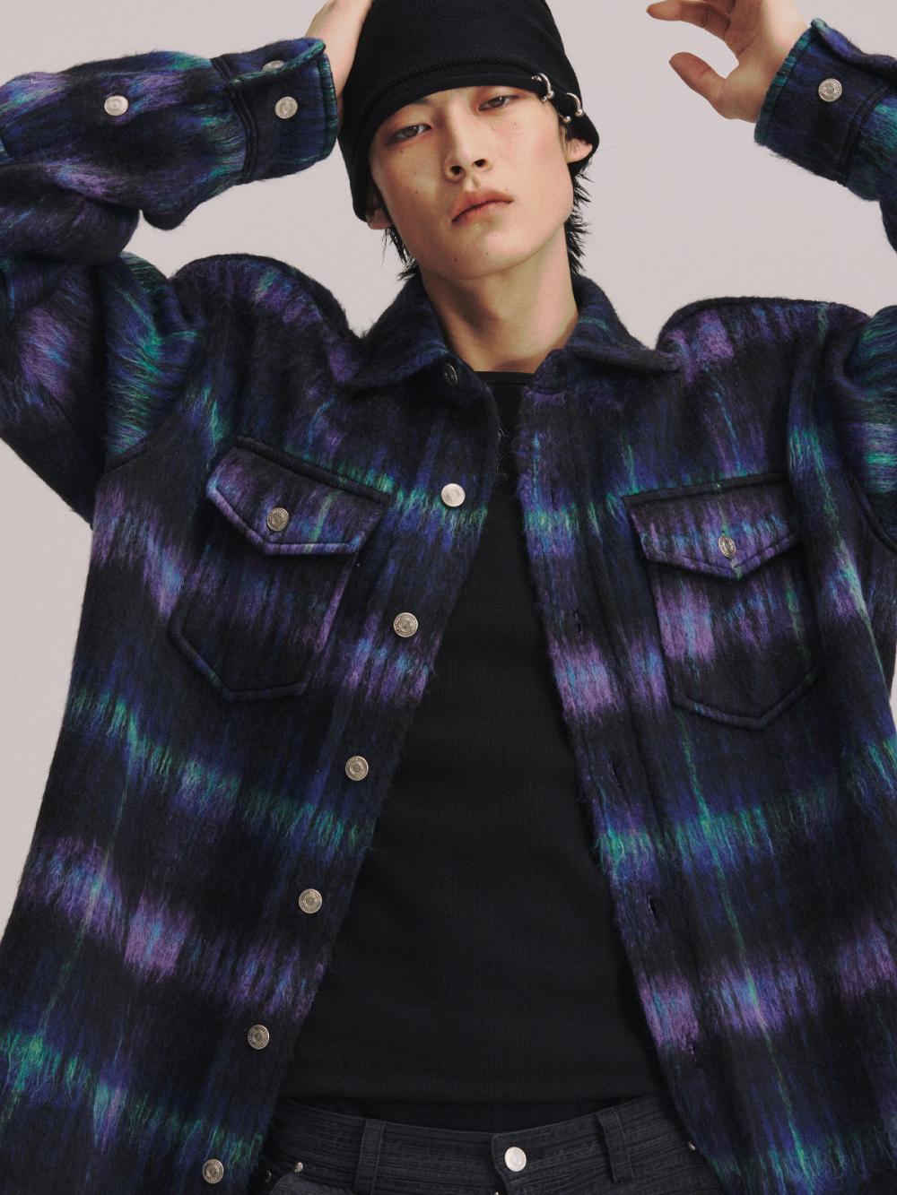 チェック ウール オーバーシャ​​ツ ジャケット_[ネイビー] | LECYTO | HANA(ハナ) #6