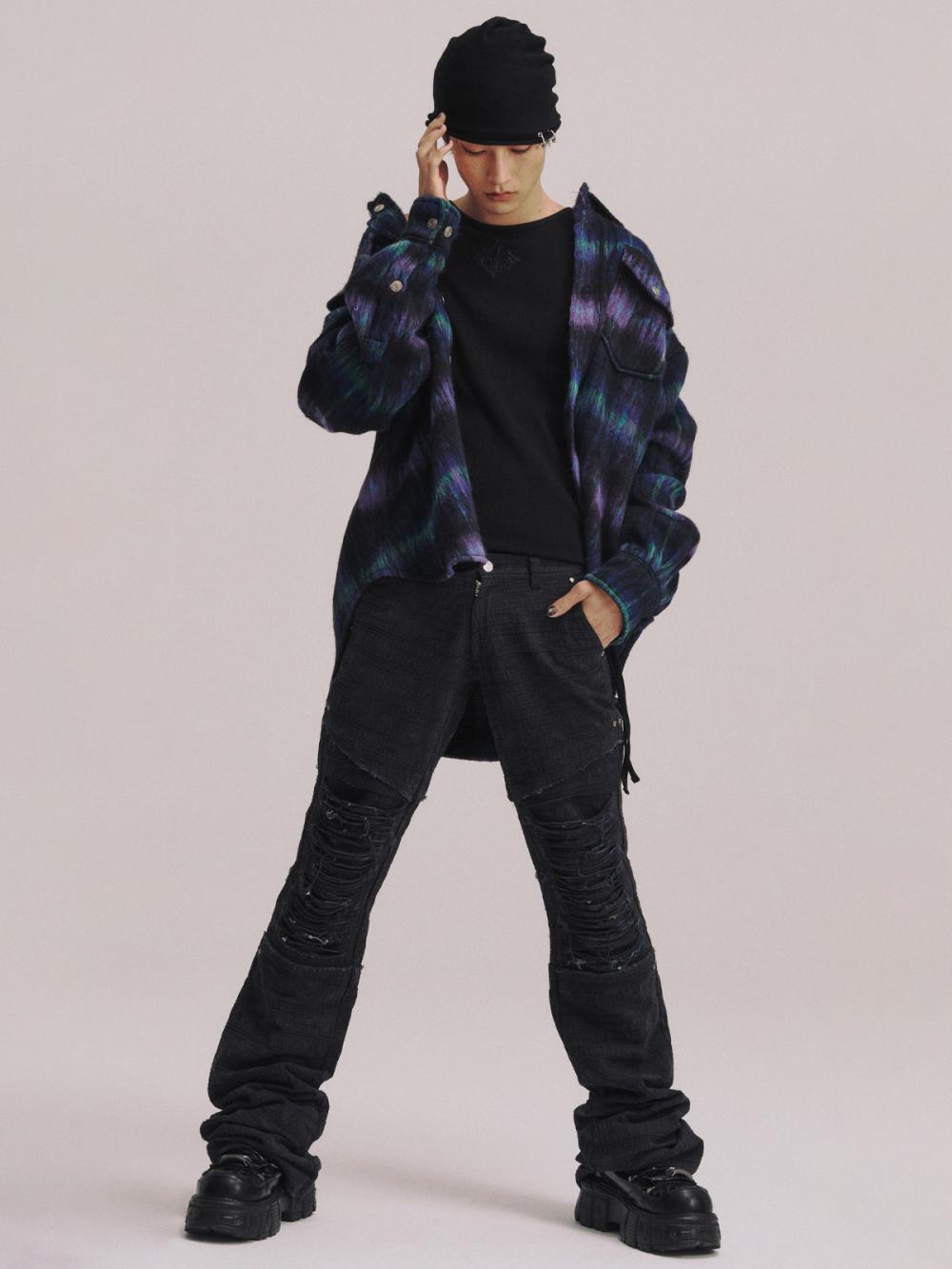 チェック ウール オーバーシャ​​ツ ジャケット_[ネイビー] | LECYTO | HANA(ハナ) #8