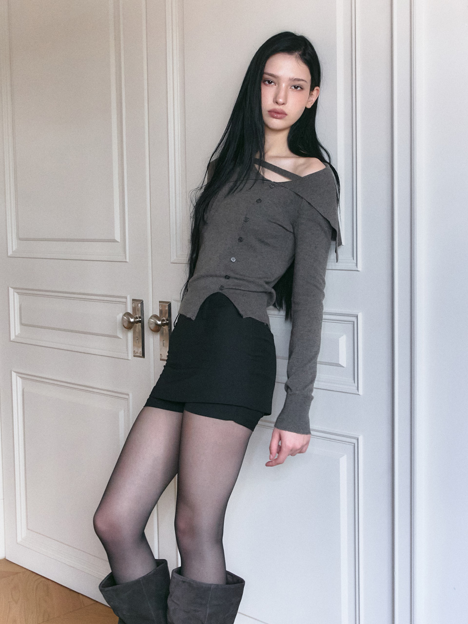 セーラーストラップニット(チャコール) | Not your rose | HANA(ハナ) #2