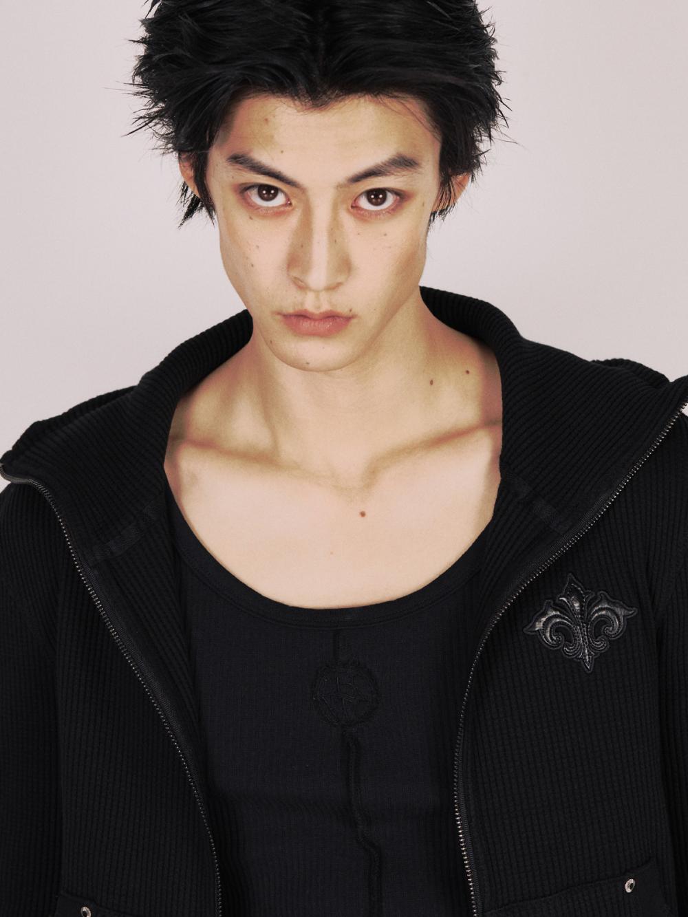 マジェスティ ワッフル フーディー ジップアップ_[ブラック] | LECYTO | HANA(ハナ) #10