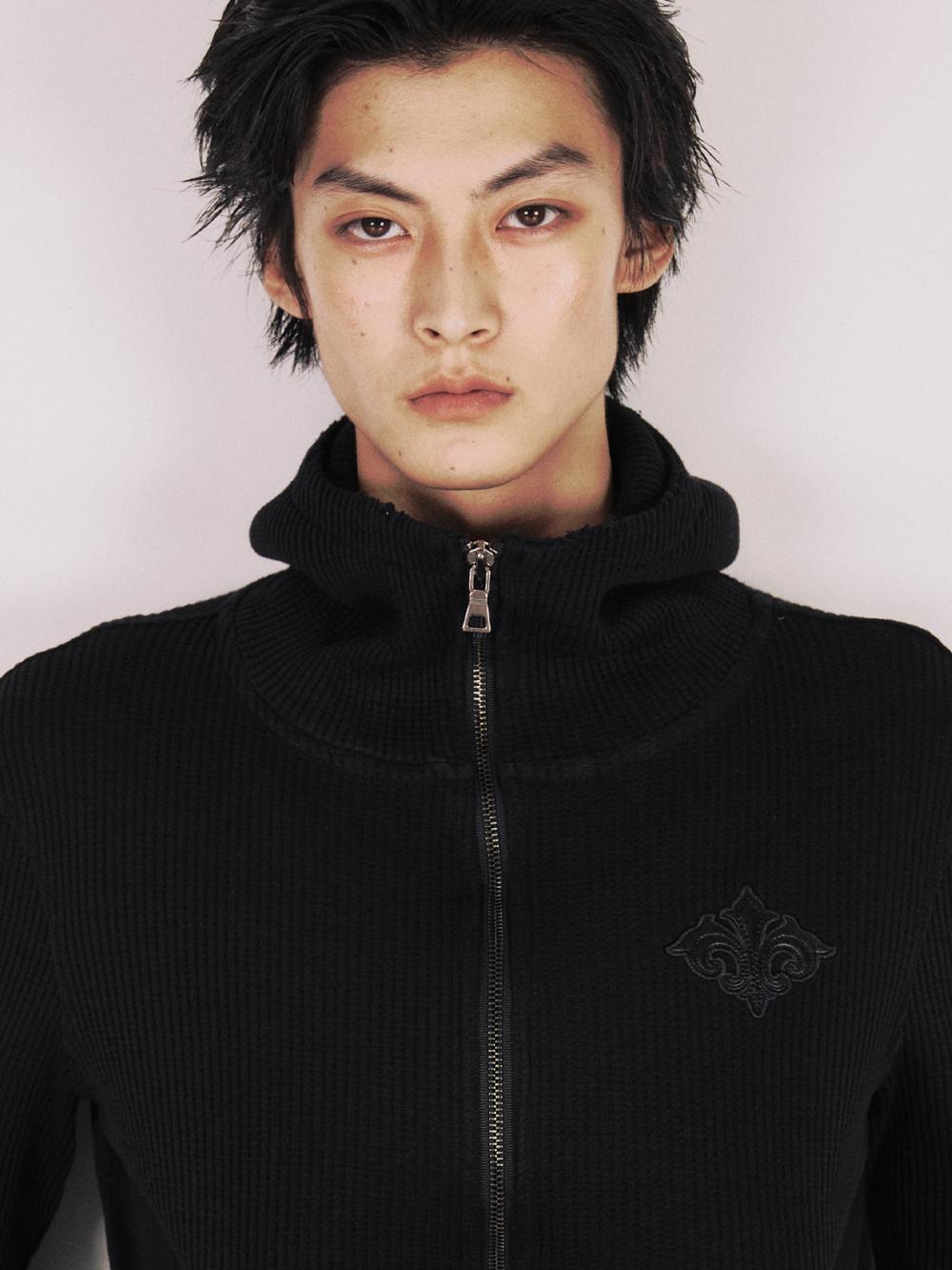 マジェスティ ワッフル フーディー ジップアップ_[ブラック] | LECYTO | HANA(ハナ) #16