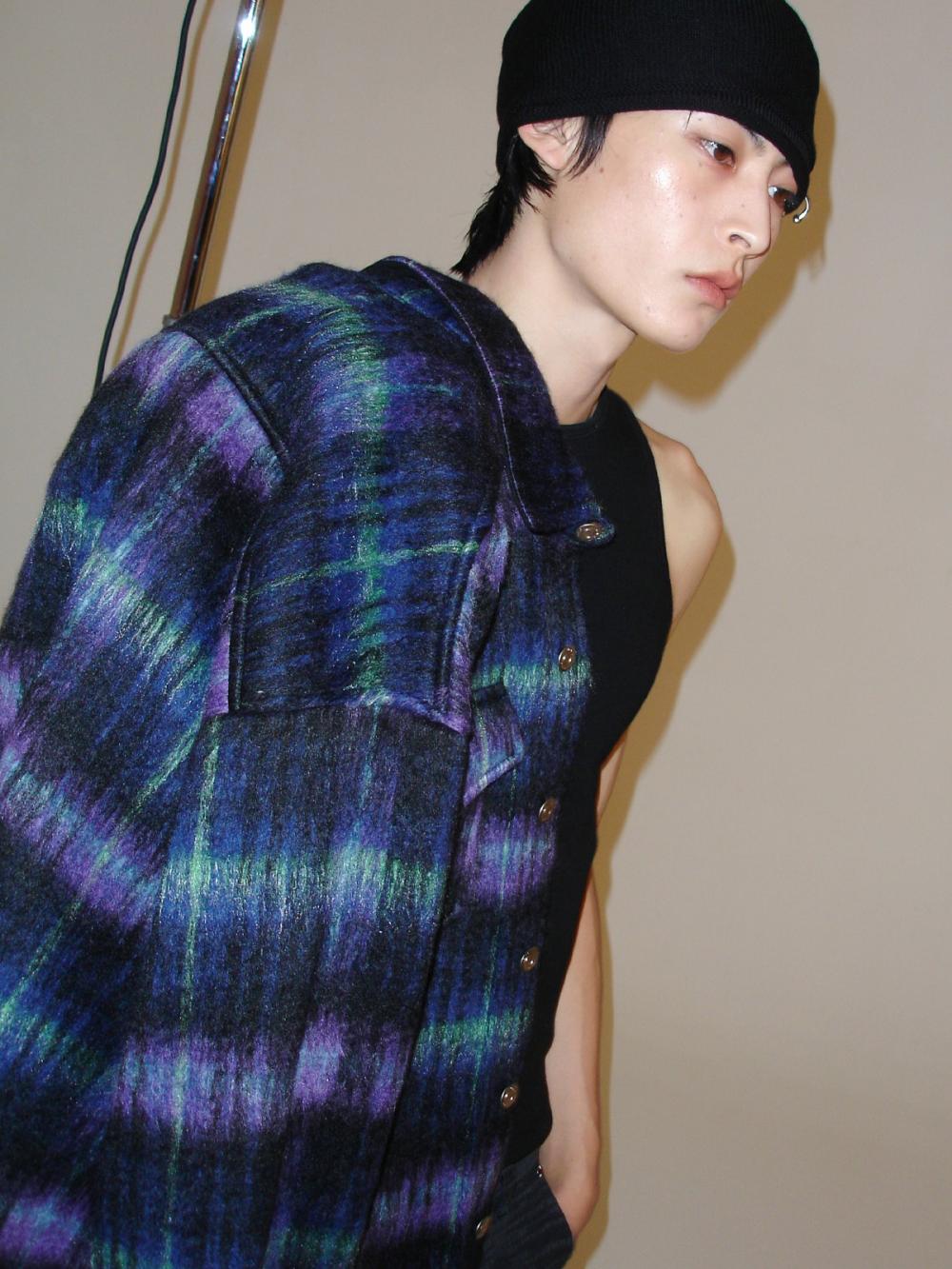 チェック ウール オーバーシャ​​ツ ジャケット_[ネイビー] | LECYTO | HANA(ハナ) #14