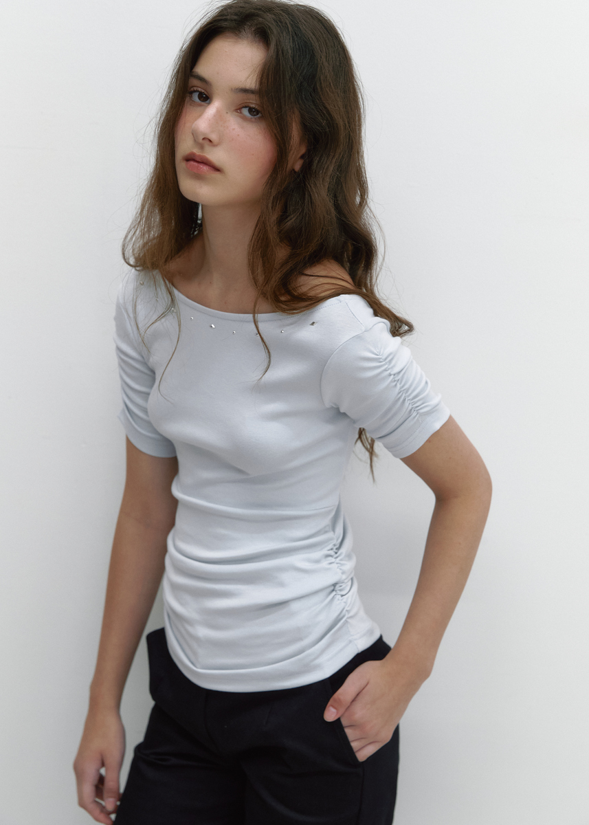 キュービックバックレスTシャツ (スカイブルー) | ASURA | HANA(ハナ) #6
