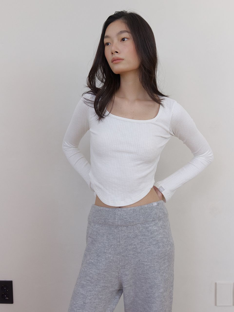 AS スクエアネックTシャツ [ホワイト] | ASURA | HANA(ハナ) #6