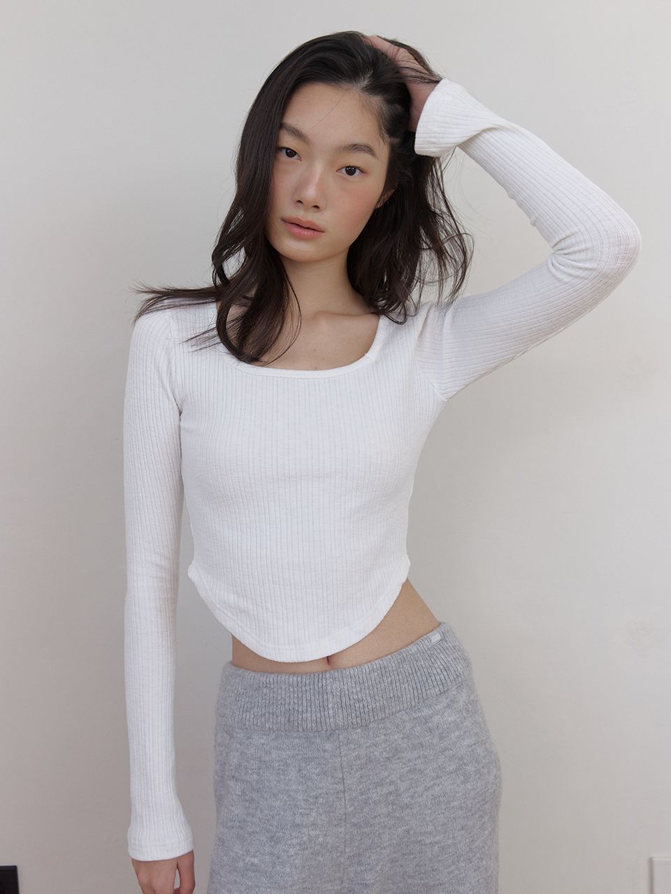 AS スクエアネックTシャツ [ホワイト] | ASURA | HANA(ハナ) #10