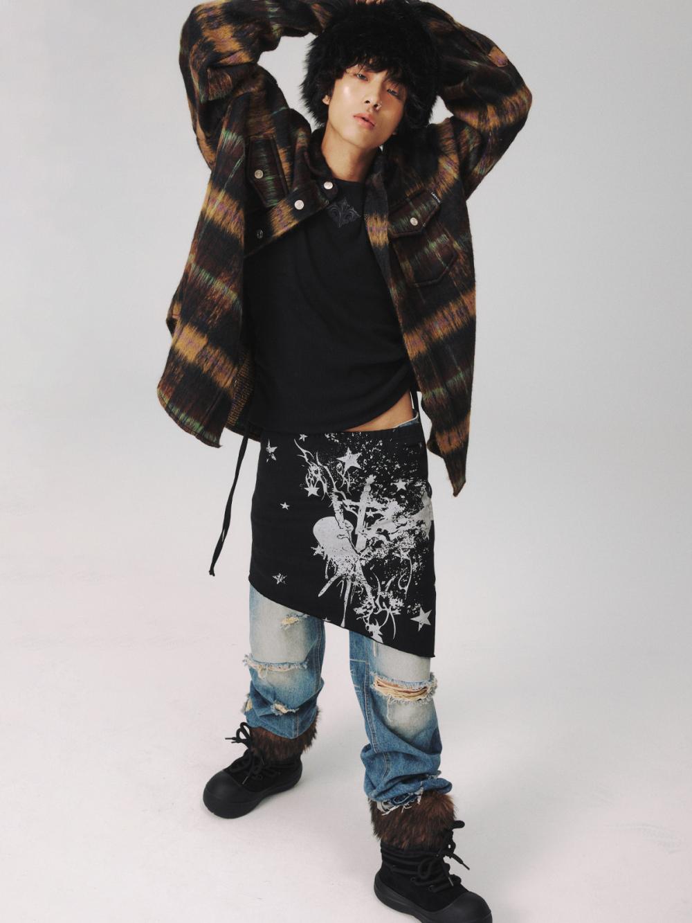 チェック ウール オーバーシャ​​ツ ジャケット_[ブラウン] | LECYTO | HANA(ハナ) #6