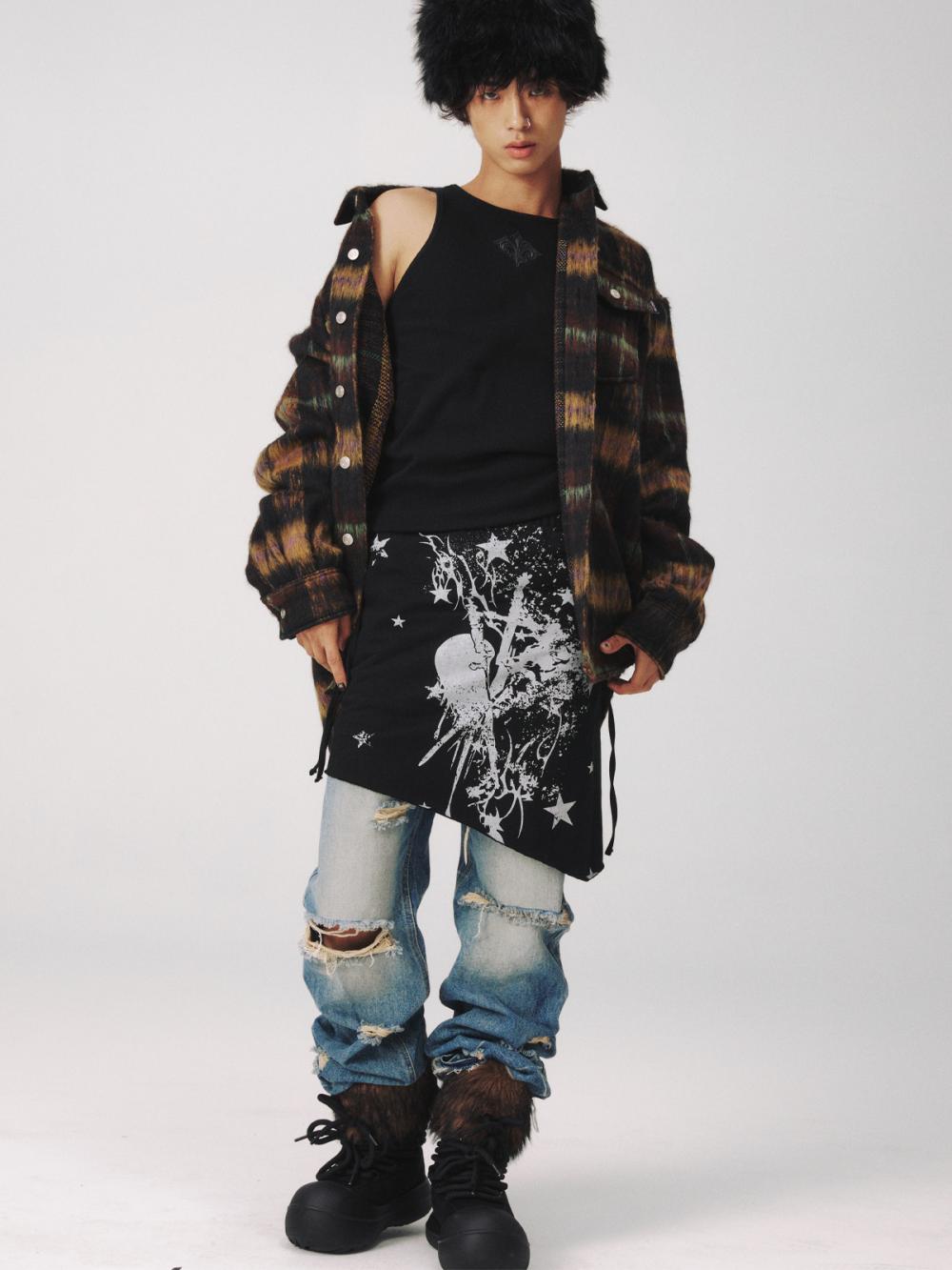 チェック ウール オーバーシャ​​ツ ジャケット_[ブラウン] | LECYTO | HANA(ハナ) #9