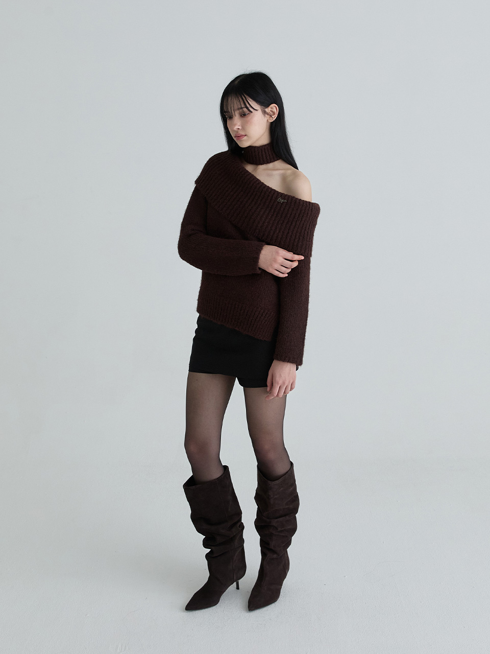 マフラーシンボルニットセット（ブラウン） | Not your rose | HANA(ハナ) #5