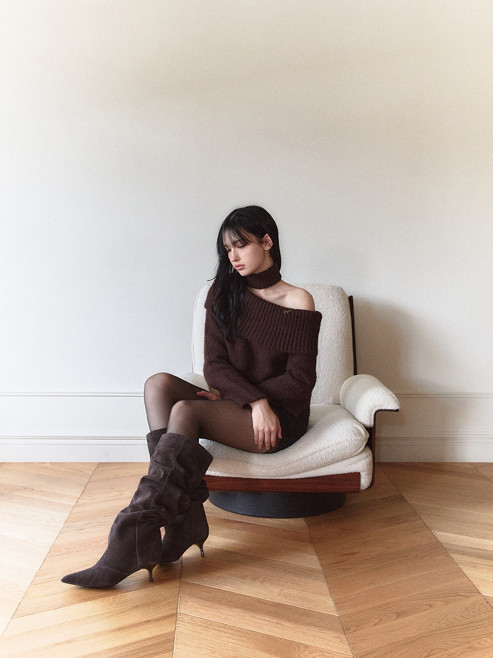 マフラーシンボルニットセット（ブラウン） | Not your rose | HANA(ハナ) #3