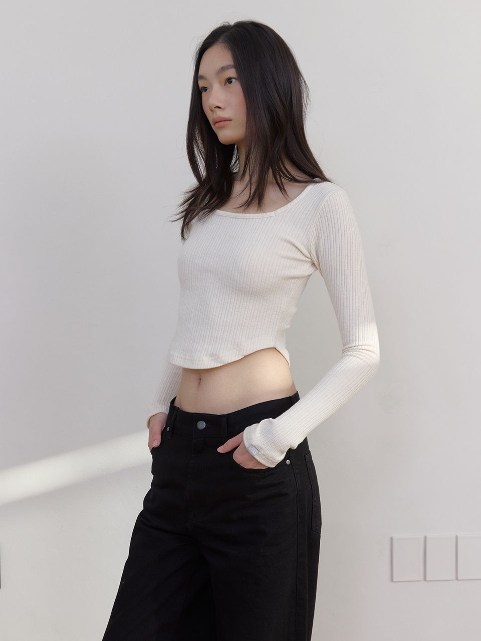 AS スクエアネックTシャツ (アイボリー) | ASURA | HANA(ハナ) #3